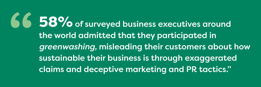 58% admitted that they participated in greenwashing