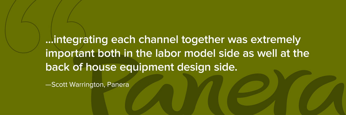 integrating each channel together was extremely important both in the labor model side as well as the back of house equipment design side.